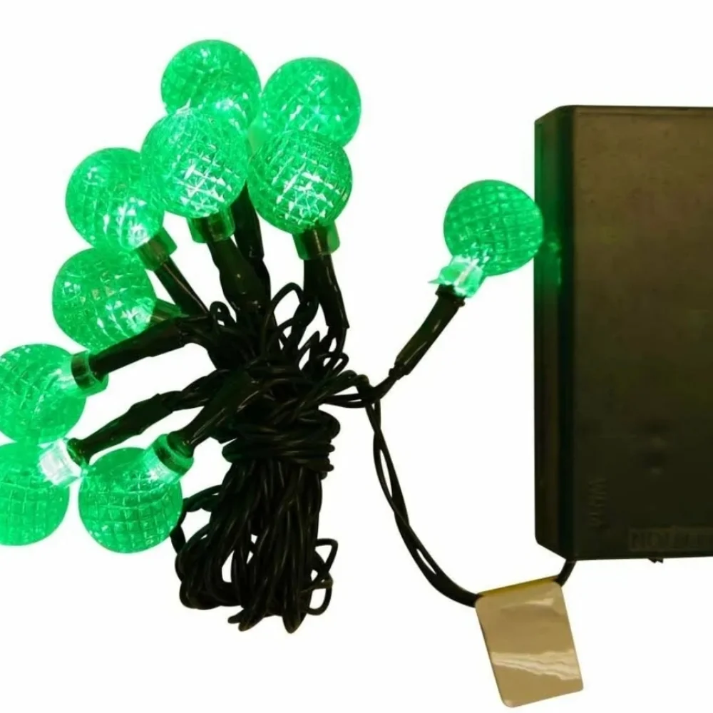 10 Battery Operated Green Rasberry Twinkle Lights, 3.5-Feet